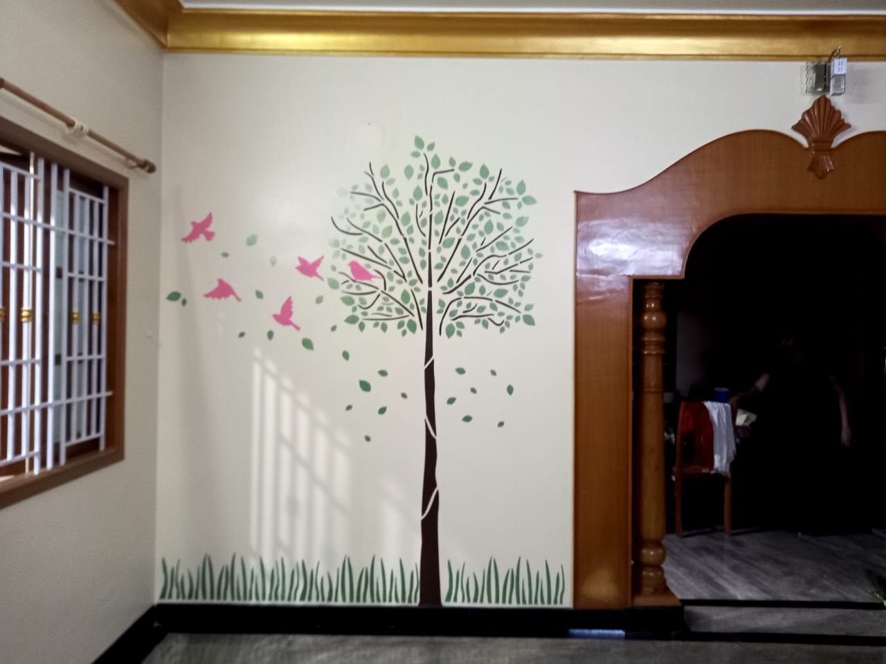 Creative stencil painting in Coimbatore